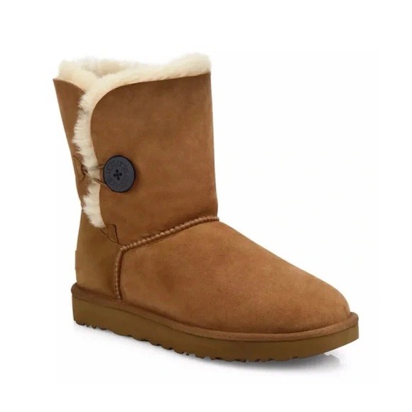 UGG Shoes - UGG • Classic Bailey Button Boot 5803 Chestnut sheepskin shearling tan suede